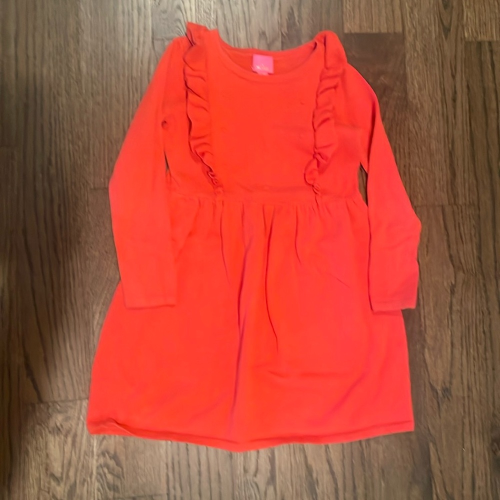 Red Lilly Pulitzer holiday sweater girls dress size medium 6–7